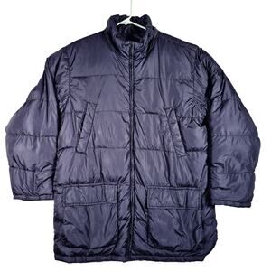 Lands End Black Reversible Goose Down Puffer Mens size L 42-44